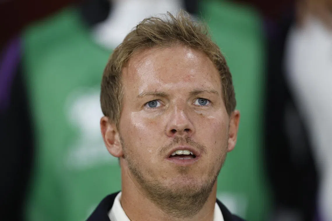 FILE PHOTO: Soccer Football - World Cup - UEFA Qualifiers - Group A - Slovakia v Germany - National Football Stadium, Bratislava, Slovakia - September 4, 2025 Germany coach Julian Nagelsmann before the match REUTERS/David W Cerny/ File Photo