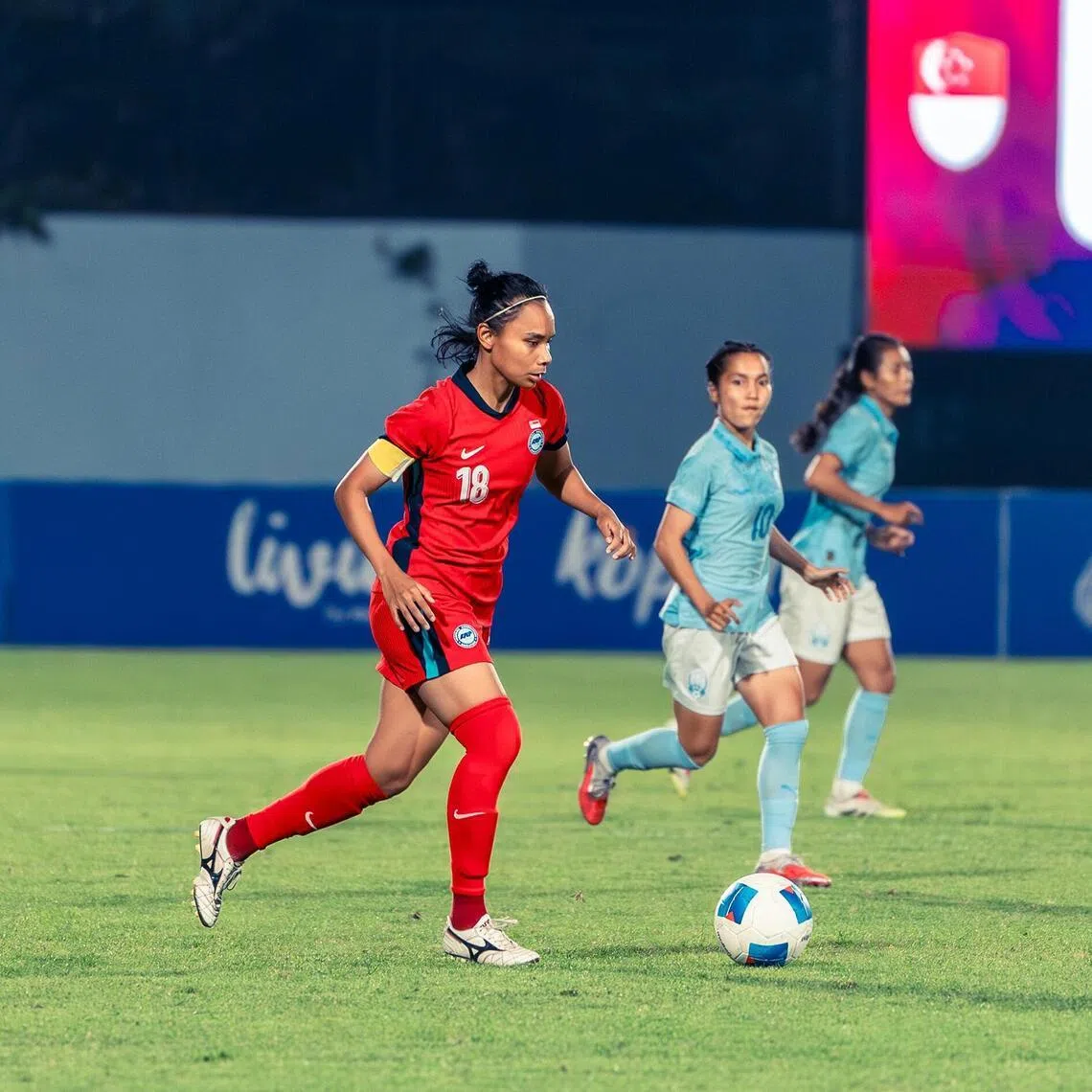 Lionesses captain Siti Rosnani Azman (left) is relishing the test that awaits Singapore at the AFF Women's Cup.