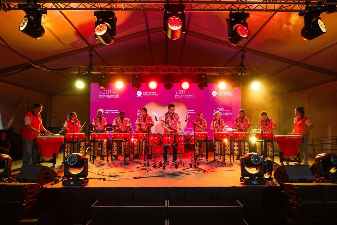 The Thye Hua Kwan Moral Charities (THKMC) Brave Hearts Ensemble performing at the Sands for Singapore Charity Festival on Aug 28.
