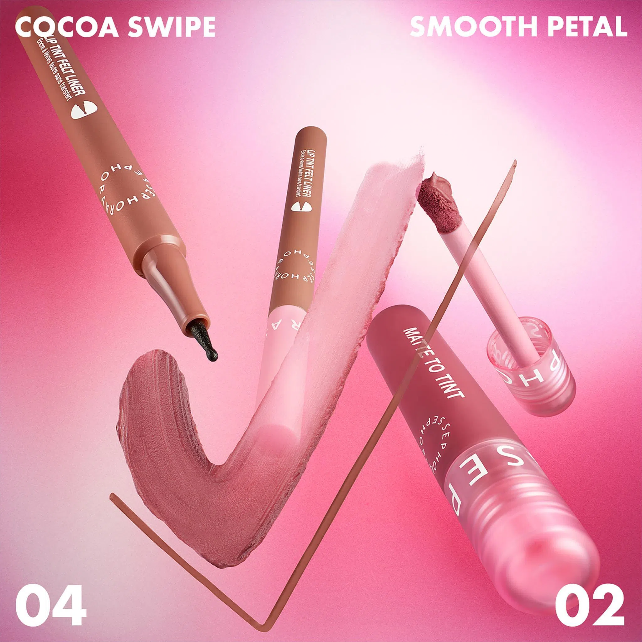abstyle10 - Sephora Collection Matte to Tint Lipstick ($25) and Lip Tint Felt Liner ($22) in Smooth Petal and Cocoa Swipe.
Credit: SEPHORA