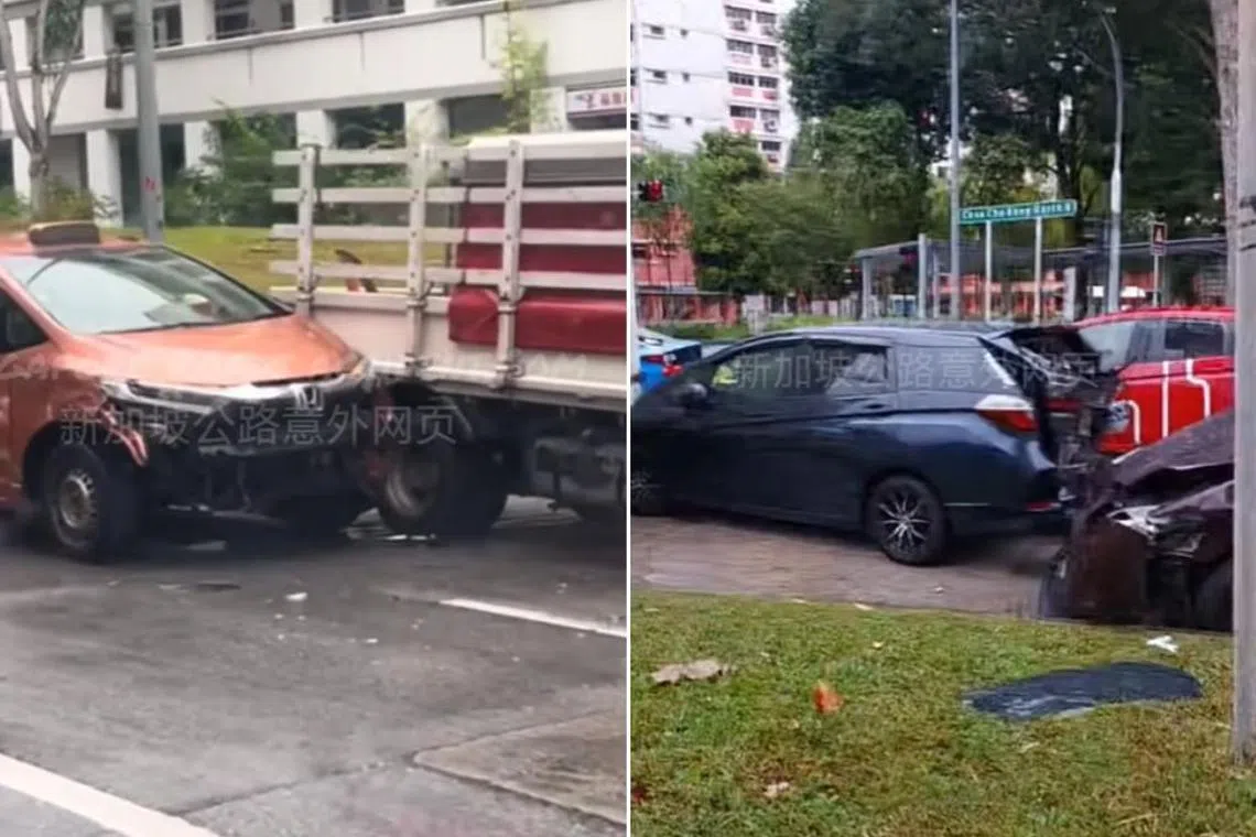 Five vehicles were involved in an accident in Choa Chu Kang on Dec 9.