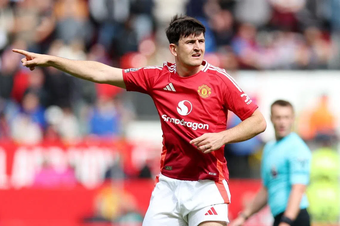 Soccer Football - Premier League - Manchester United v Aston Villa - Old Trafford, Manchester, Britain - May 25, 2025 Manchester United's Harry Maguire reacts REUTERS/Chris Radburn/File Photo