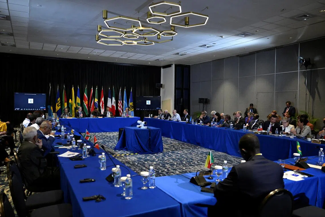 FILE PHOTO: A Conference of Heads of Government of the Caribbean Community (CARICOM) in Kingston, Jamaica, on March 11, 2024.     ANDREW CABALLERO-REYNOLDS/Pool via REUTERS/File Photo