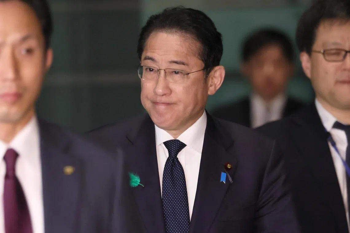 Three surveys conducted over the weekend showed approval for Mr Kishida’s Cabinet was still well below the 30 per cent threshold often seen as marking the danger zone for a Japanese premier. 