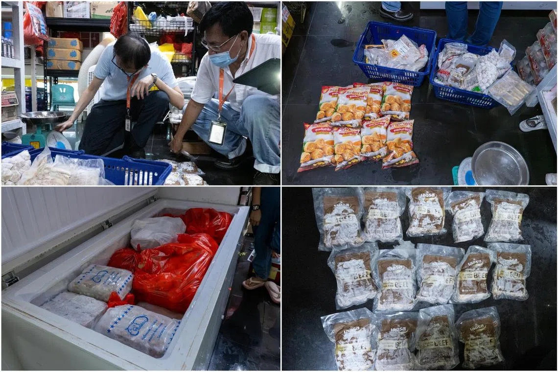 More than 600kg of illegally imported food were seized following multiple raids.