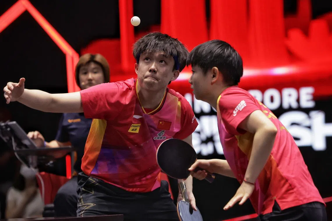 China’s Wang Chuqin (left) and Sun Yingsha will return to the Singapore Smash for the 2025 edition.