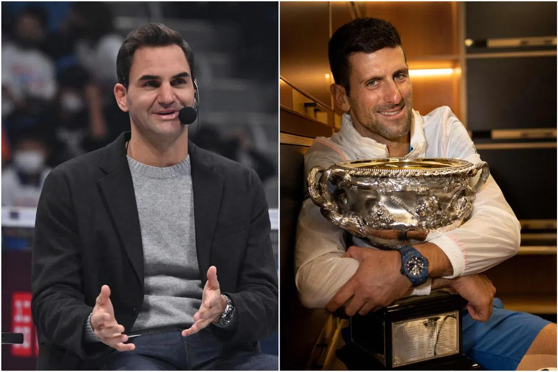 Retired Roger Federer (left) congratulated Novak Djokovic on his Instagram story.