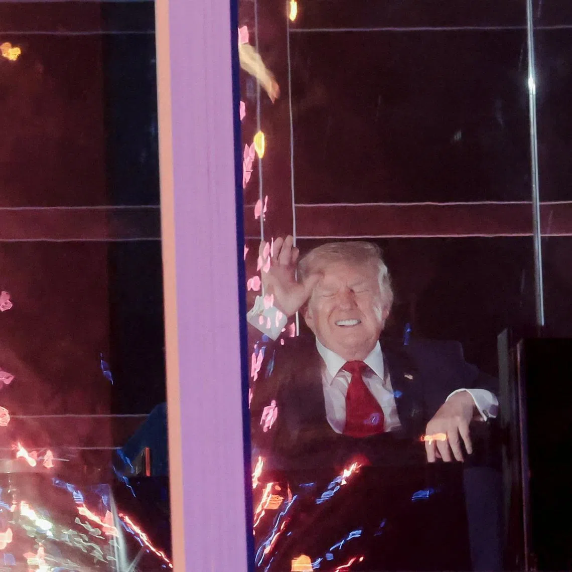 President Donald Trump’s speech was delayed by several hours when storms forced the temporary evacuation of crowds in Washington.
