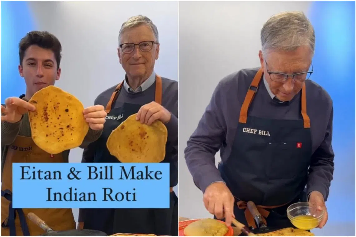 Mr Gates appeared in a video on the Instagram channel of 20-year-old celebrity chef Eitan Bernath.