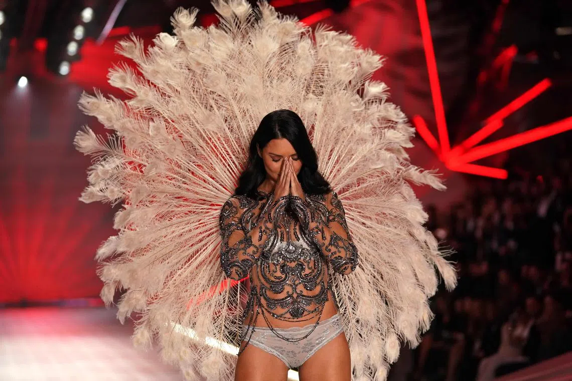 Brazilian model Adriana Lima walks the runway at the 2018 Victoria's Secret Fashion Show on November 8, 2018.