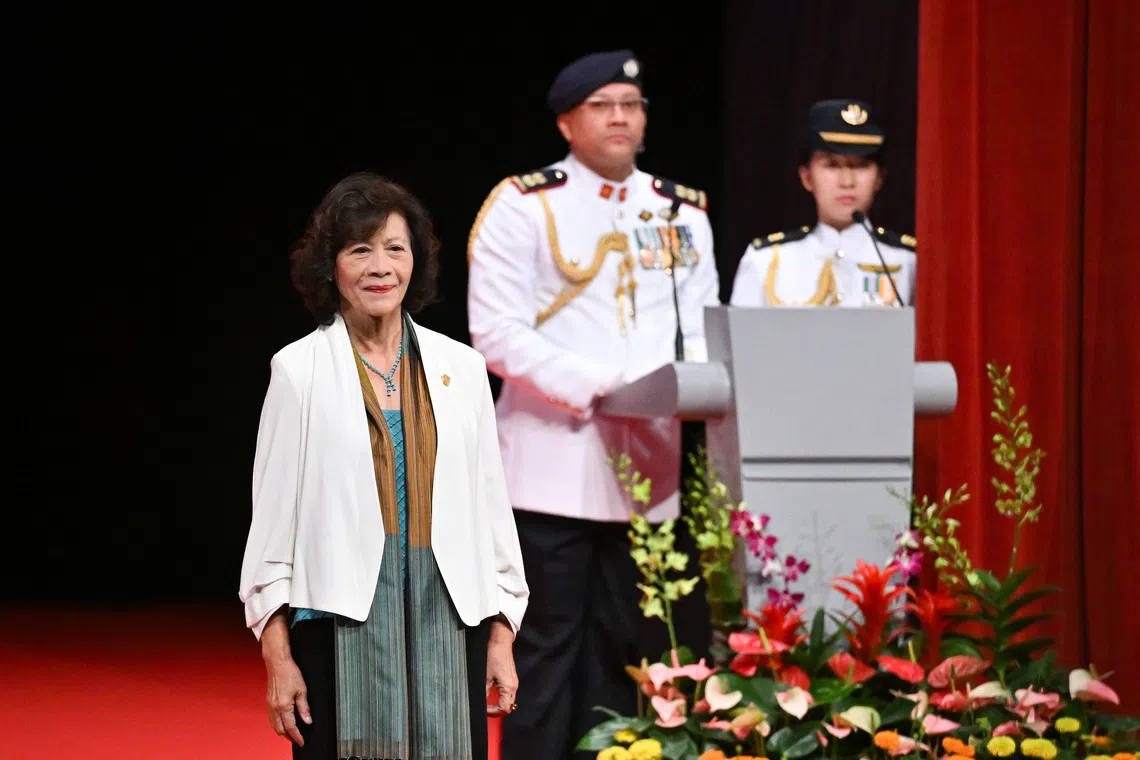 Dr Noeleen Heyzer was awarded the Meritorious Service Medal at the National Awards Investiture ceremony on Nov 16.