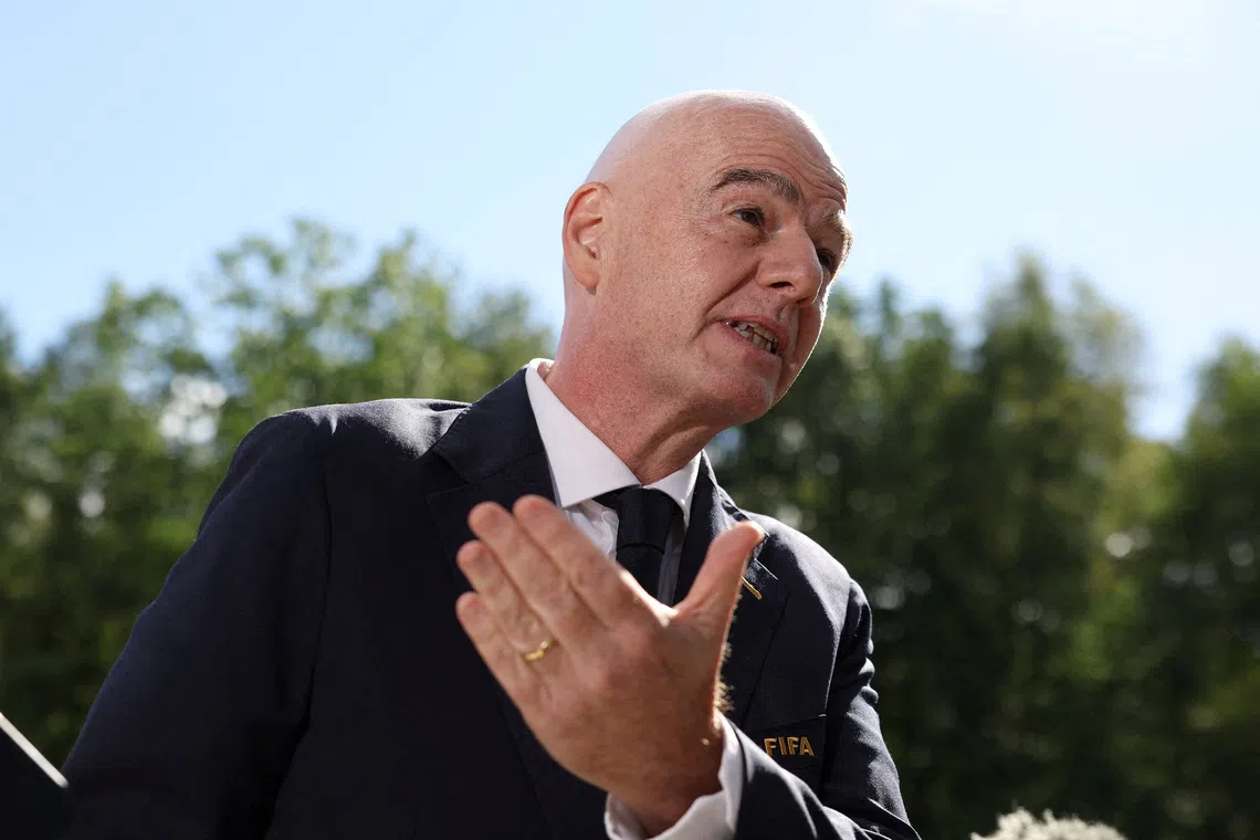 FILE PHOTO: Soccer Football - FIFA President Gianni Infantino arrives at the stadium before a FIFA Under-20 Women's World Cup match on September 5, 2026. REUTERS/Kacper Pempel/File Photo