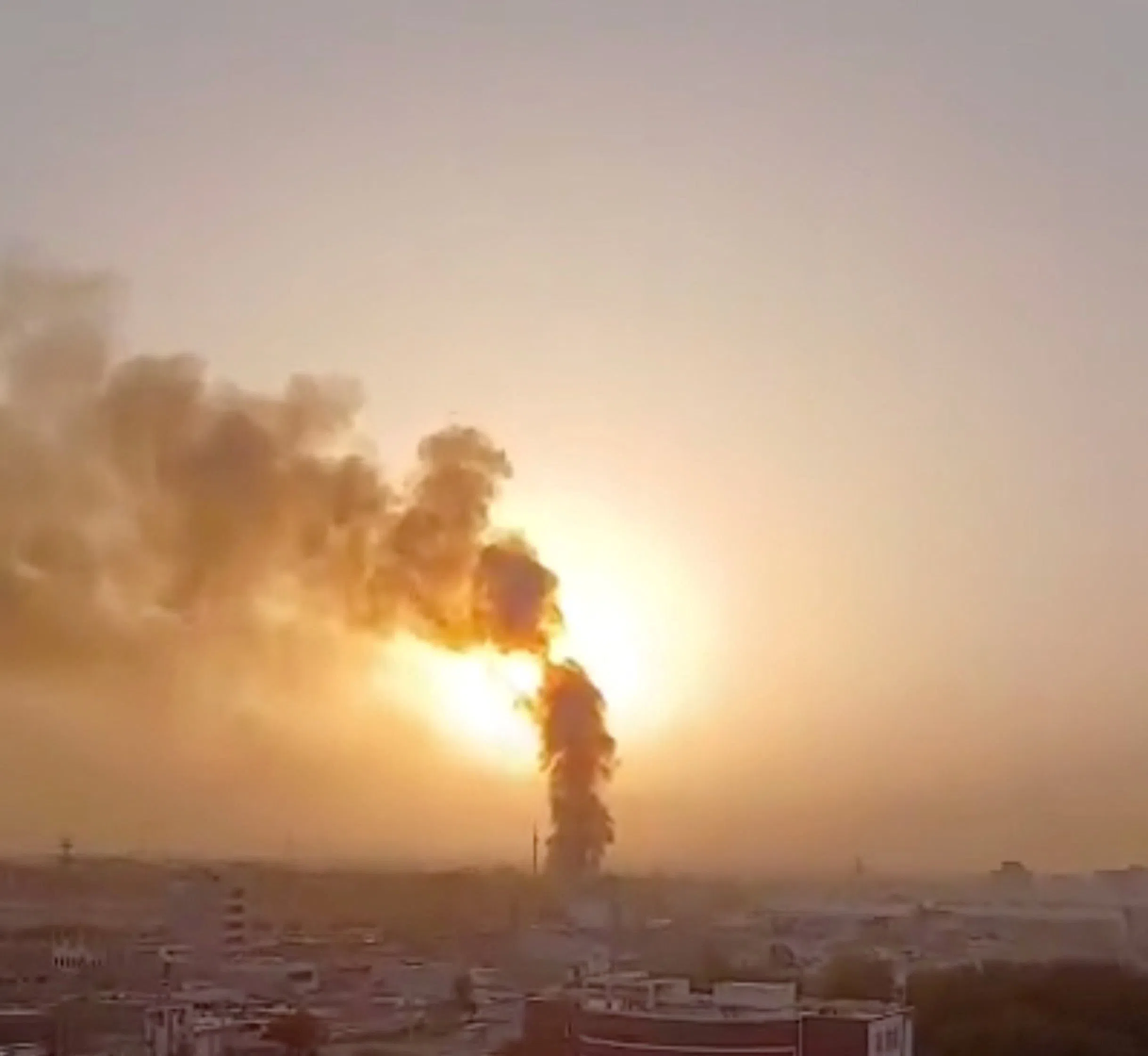 Smoke rising on July 30 after reports of multiple US strikes on the city of Ahvaz, in Iran’s Khuzestan province.