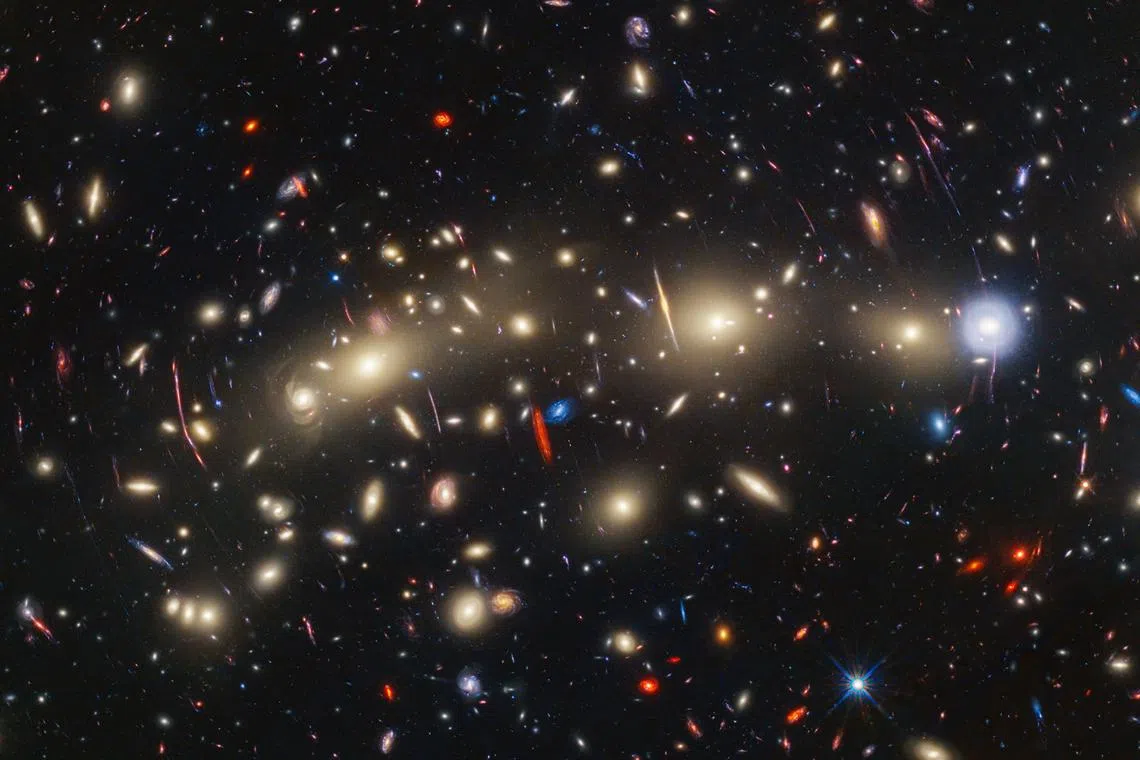 The Christmas Tree Galaxy Cluster consists of 14 starts that flicker over days or months, like the lights on a Christmas tree.