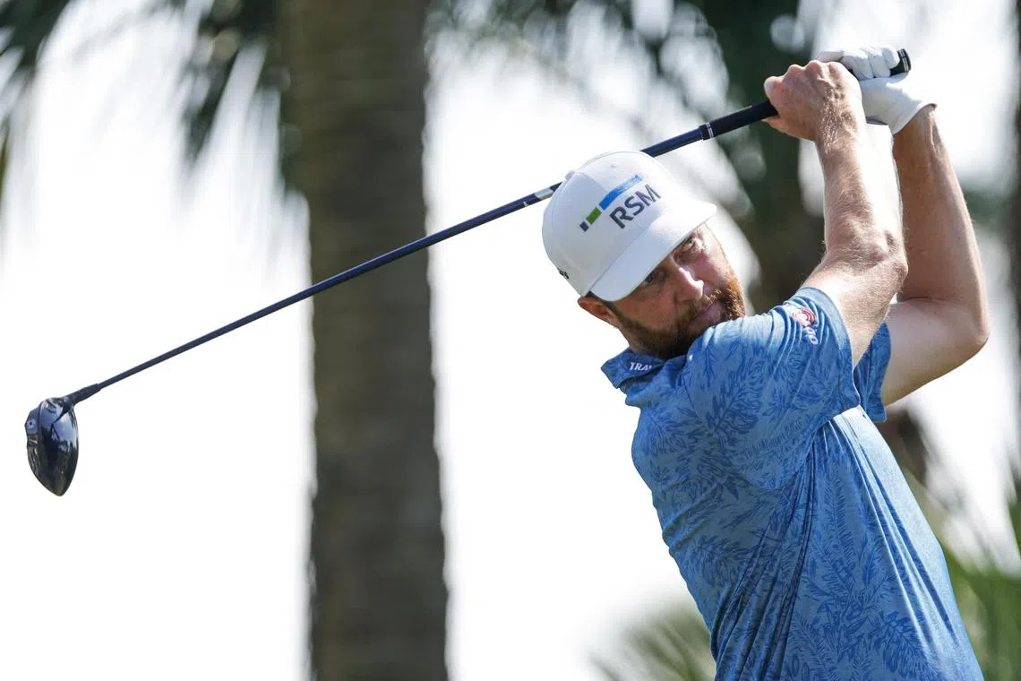 Chris Kirk playing his shot from the second tee during the final round of the Honda Classic golf tournament. 