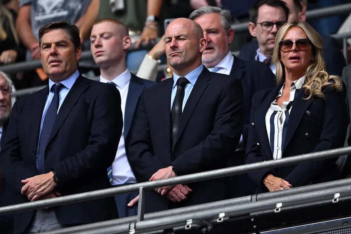 England's interim manager Lee Carsley attends the English FA Community Shield football match between Manchester City and Manchester United at Wembley Stadium, on Aug 10, 2024. 