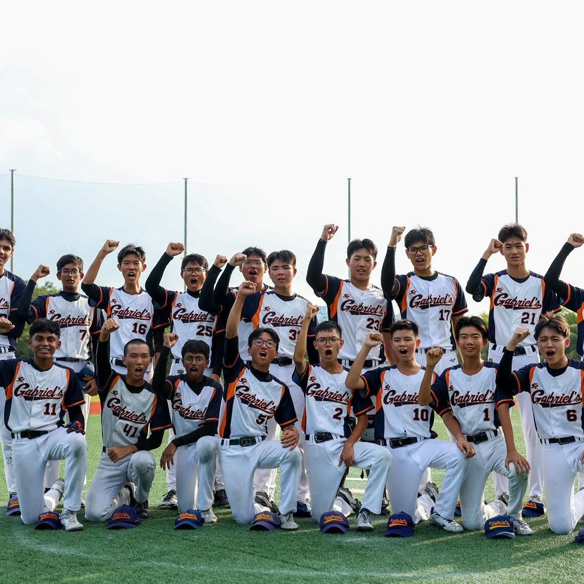 ST20260310_202626000468/Jasel Poh/sysoft10

St Gabriel's Secondary School softball team celebrating their win in the National School Games Softball B Division Boys' Final at Jurong East Softball Field on Mar 10, 2026.