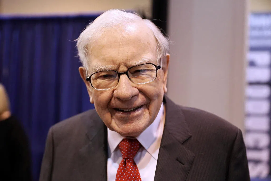Mr Warren Buffett’s Berkshire Hathaway slowed repurchases of its own stock, buying back US$1.1 billion in the third quarter..