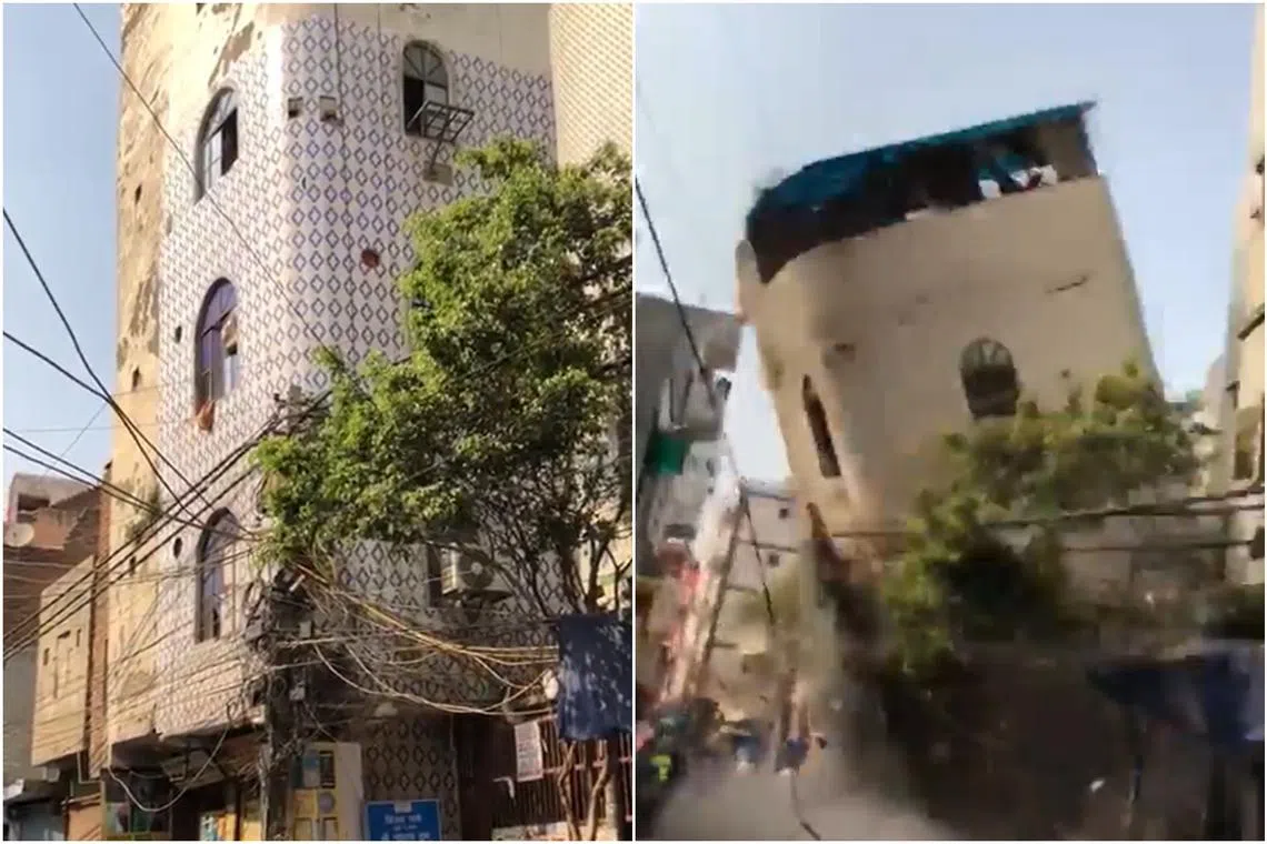 Tiles started falling inside the house, along with parts of the ceiling, hours ahead of the building’s collapse.