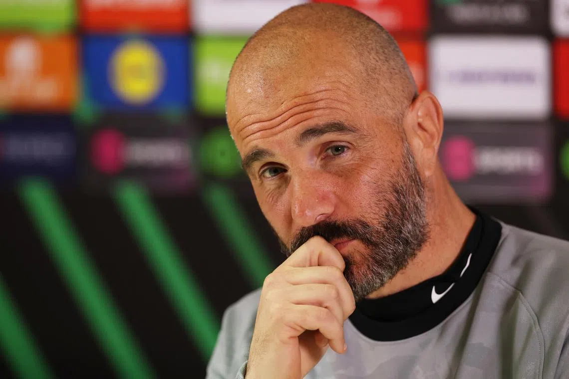 Soccer Football - Conference League - Chelsea Press Conference - Cobham Training Centre, Cobham, Britain - April 16, 2025 Chelsea manager Enzo Maresca during the press conference Action Images via Reuters/Paul Childs