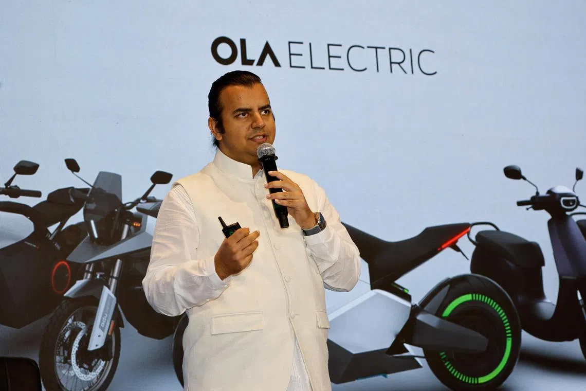 Mr Bhavish Aggarwal, will add US$1.2 billion to his wealth if his SoftBank Group Corp-backed Ola Electric lists Friday in Mumbai at the lowest end of the price band at 72 rupees (S$1.14) a share.