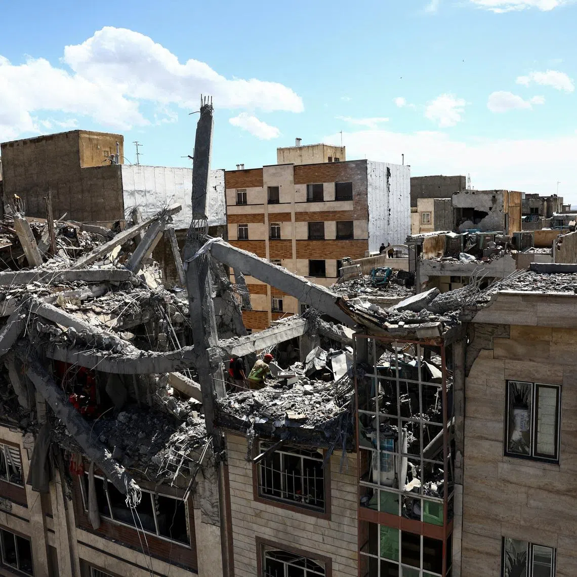 A view of a residential building damaged by a strike, amid the U.S.-Israeli conflict with Iran, in Tehran, Iran, March 27, 2026. Majid Asgaripour/WANA (West Asia News Agency) via REUTERS