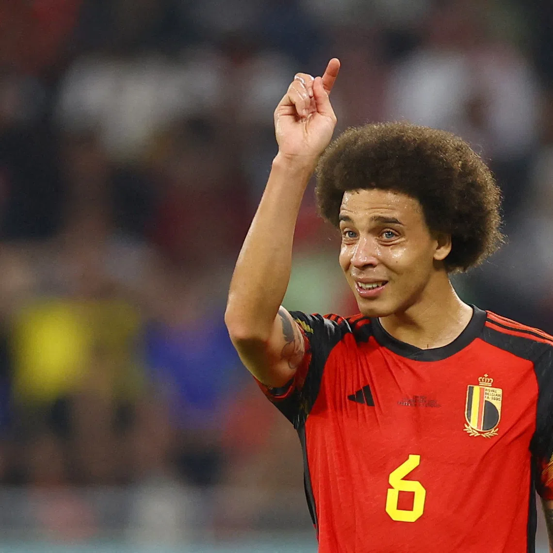 FILE PHOTO: Soccer Football - FIFA World Cup Qatar 2022 - Group F - Belgium v Canada - Ahmad Bin Ali Stadium, Al Rayyan, Qatar - November 23, 2022 Belgium's Axel Witsel reacts REUTERS/Kai Pfaffenbach/File Photo