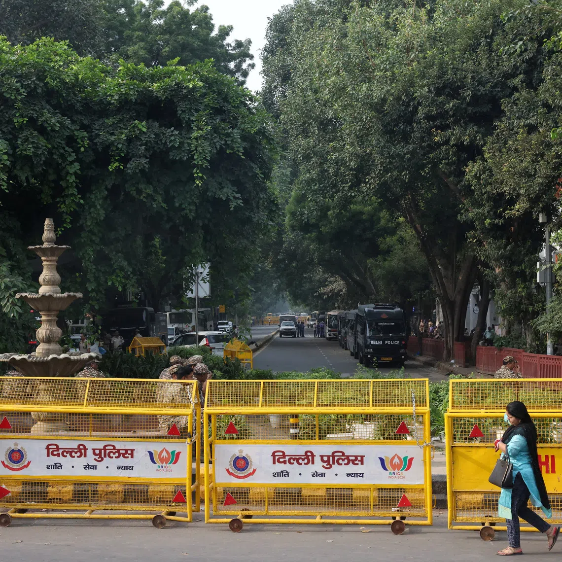 Six metro stations were closed on Oct 12 for “security reasons”, and police imposed traffic restrictions and diversions along over 20 stretches in New Delhi.