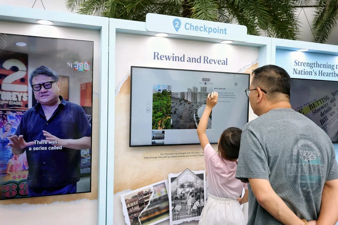 The exhibition is equipped with interactive features that allow visitors to flip through thousands of front pages.