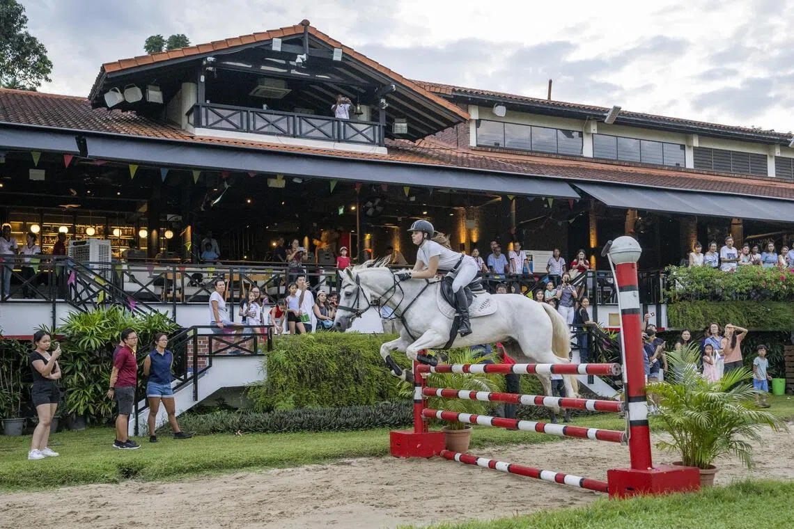 Catch a show-jumping demonstration at the SPC Outreach Polo Tournament & Carnival.