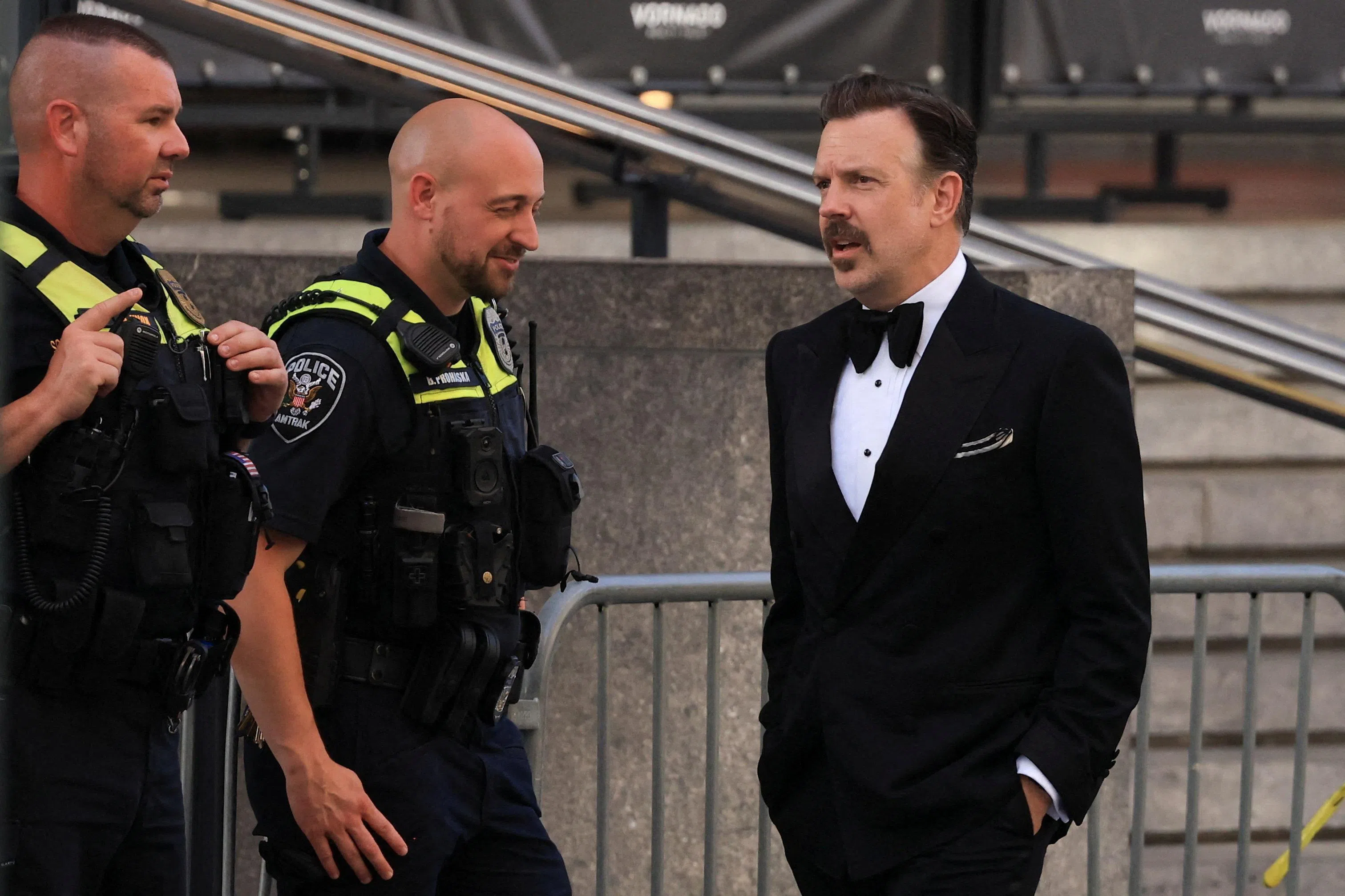 Jason Sudeikis arrives at Madison Square Garden, the venue for the reported wedding celebrations of singer Taylor Swift and National Football League (NFL) player Travis Kelce, in New York, U.S., July 3, 2026.  REUTERS/Brendan McDermid     TPX IMAGES OF THE DAY