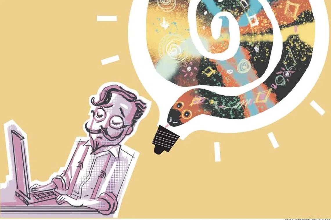 The Hokkien phrase “jiak zua”, or eating snake, refers to someone who likes to take it easy and slack off work.