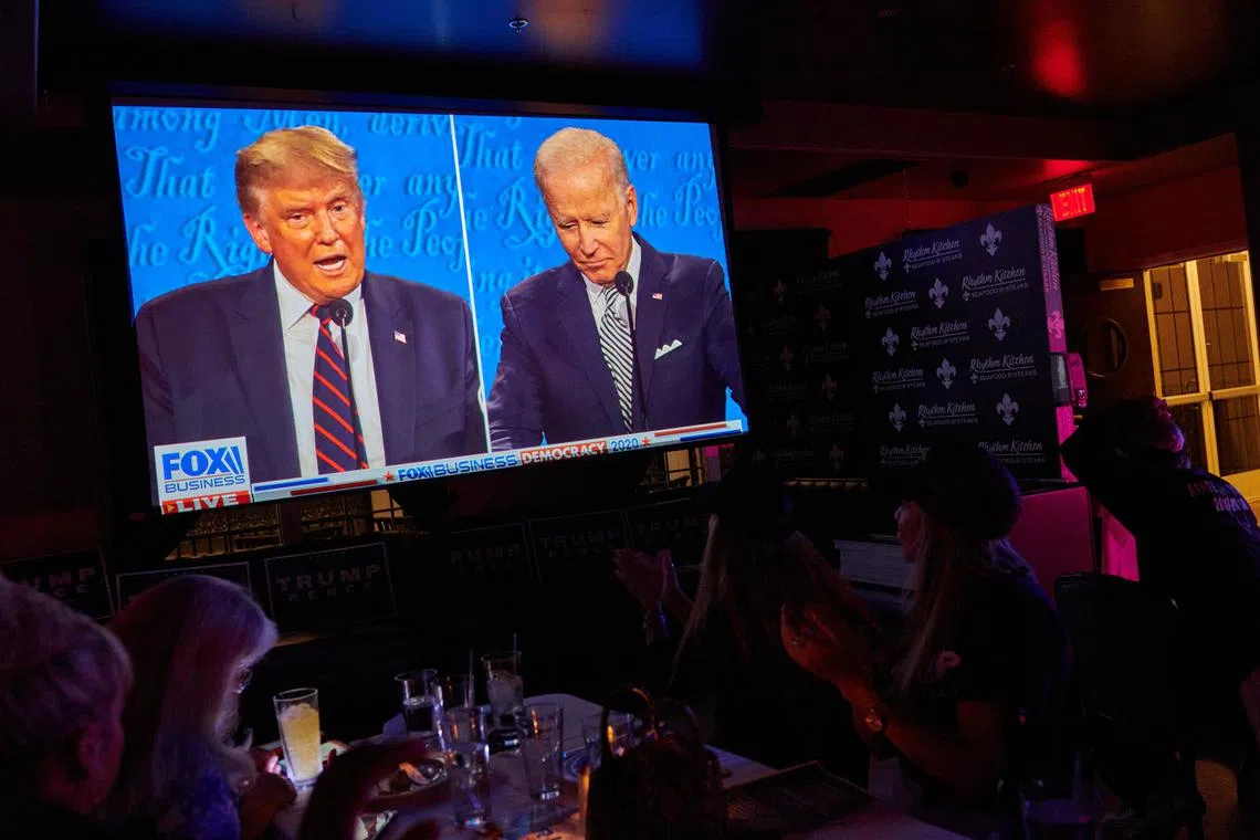 The last debates between the two men in 2020 (above) were tension-filled affairs, with Mr Biden at one point snapping “will you shut up, man?” as Trump repeatedly talked over him.