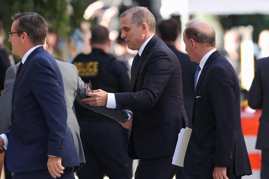 File photo: U.S. President Joe Biden's son, Hunter Biden, arrives to appear in a federal court on gun charges in Wilmington, Delaware, U.S., October 3, 2023. REUTERS/Mike Segar/File photo