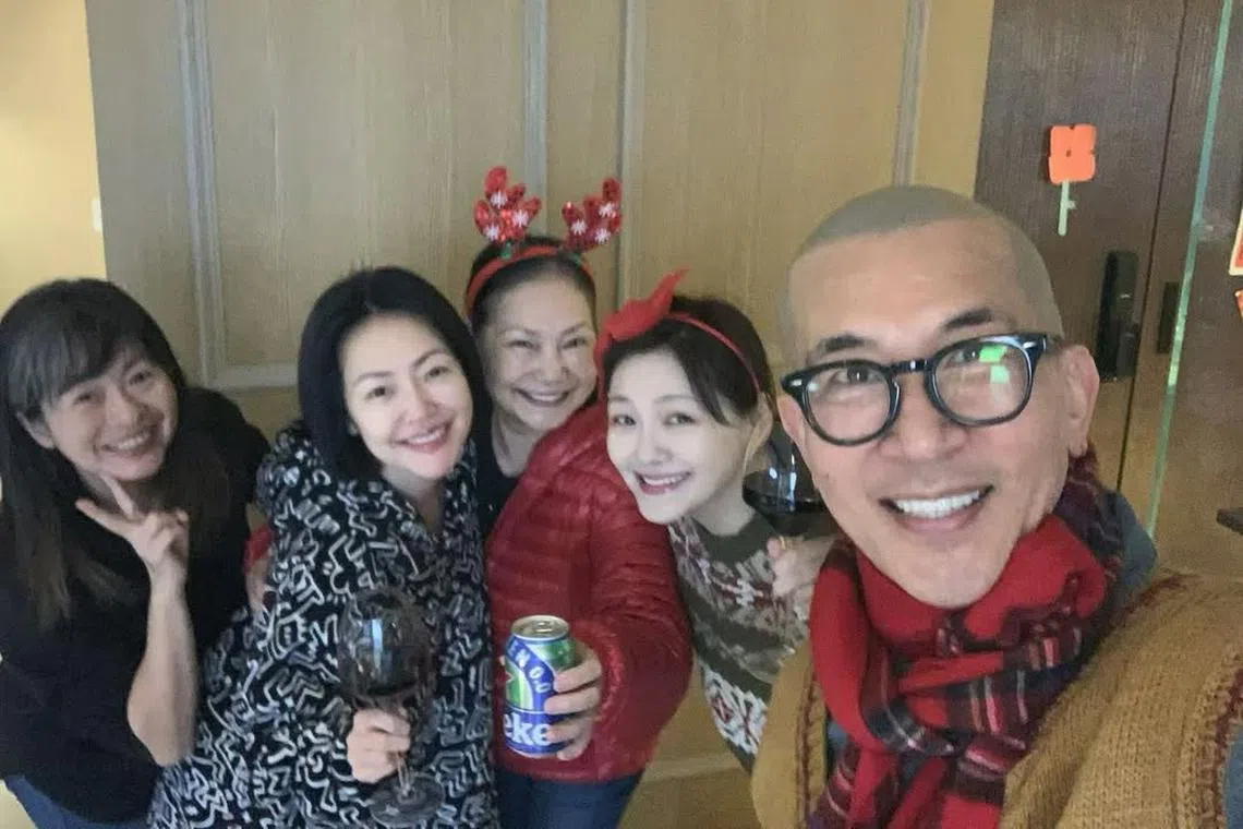 Madam Huang Chun-mei (middle) with (from right) her son-in-law Koo Jun-yup, late daughter Barbie Hsu and younger daughter Dee Hsu in a photo posted on social media on Dec 24.
