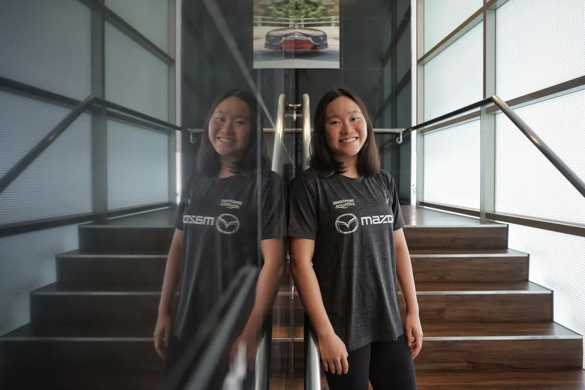 National swimmer Gan Ching Hwee at the sponsorship signing ceremony between Singapore Aquatics and Mazda Singapore on July 10, 2024.