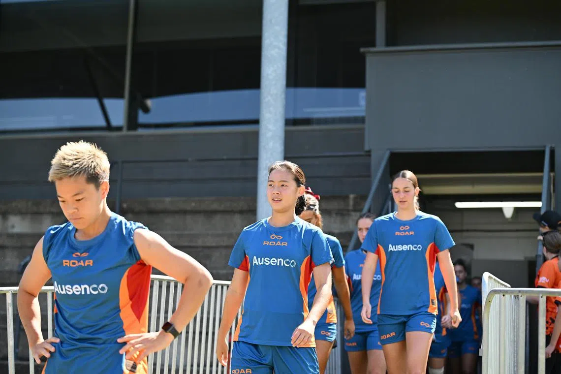 ingapore's Danelle Tan during pre-season training with Brisbane Roar.
