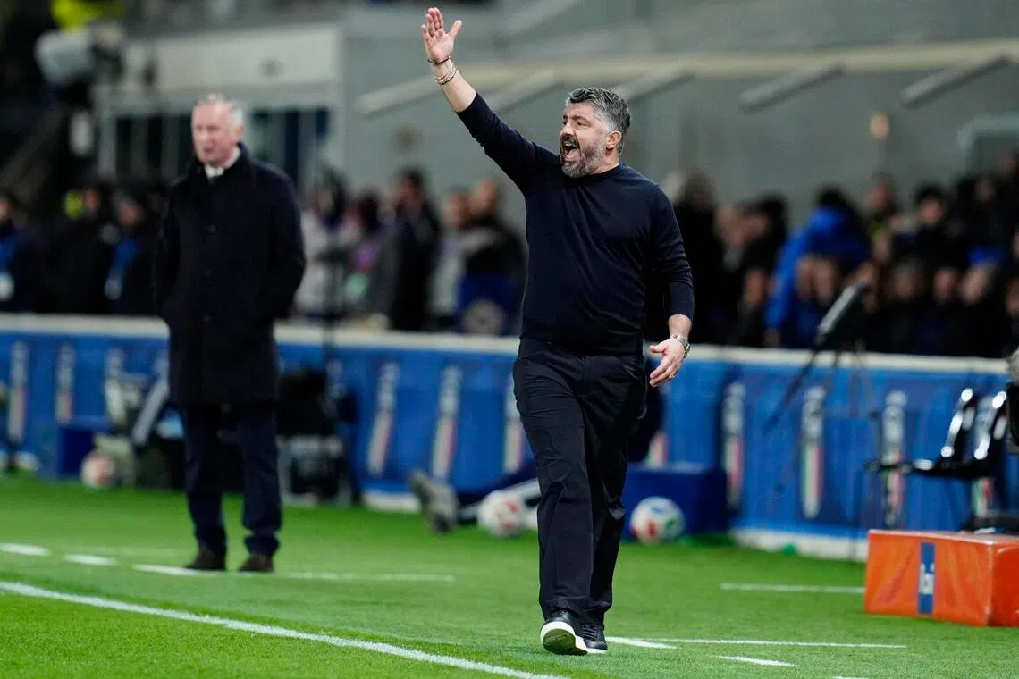 Italy coach Gennaro Gattuso during the World Cup play-off semi-final against Northern Ireland.