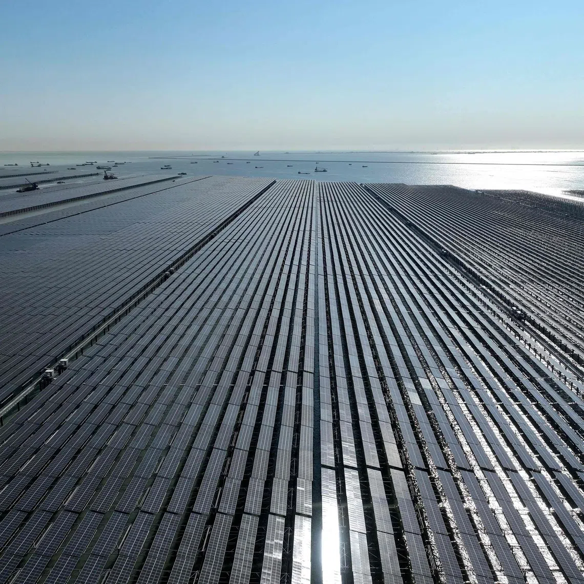 A construction site for a photovoltaic project in Lianyungang in eastern China’s Jiangsu province.