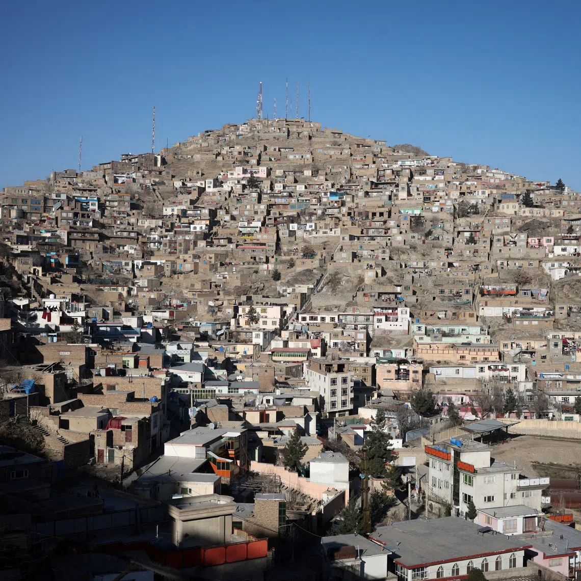 A general view of residential houses on a hill, in Kabul, Afghanistan, February 28, 2026. REUTERS/Sayed Hassib
