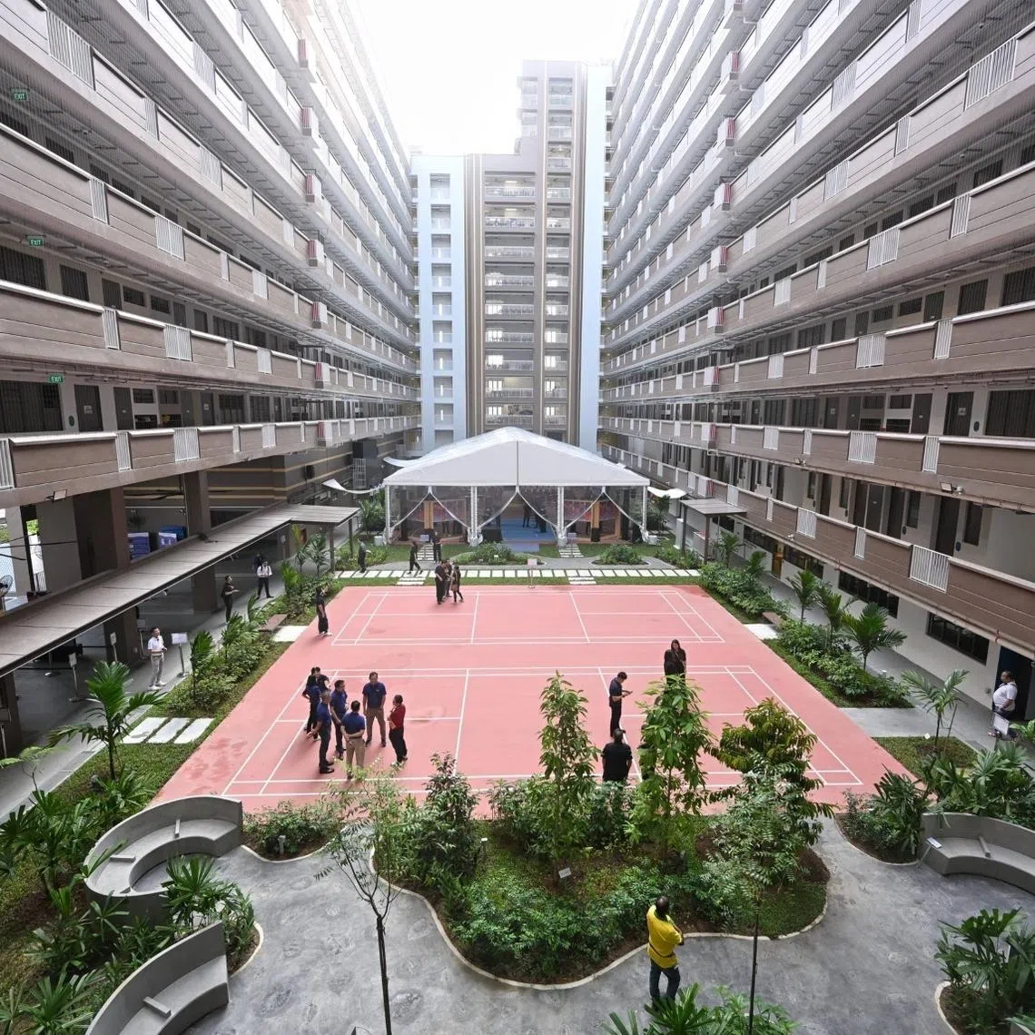 The courtyard inside NESST Tukang Dormitory, which was officially opened on Jan 17.