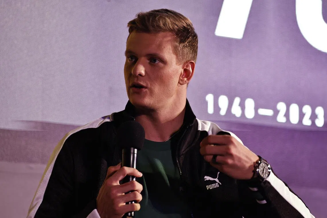 Mercedes reserve driver Mick Schumacher at Puma's 75th anniversary event in Manama ahead of the Bahrain Grand Prix.