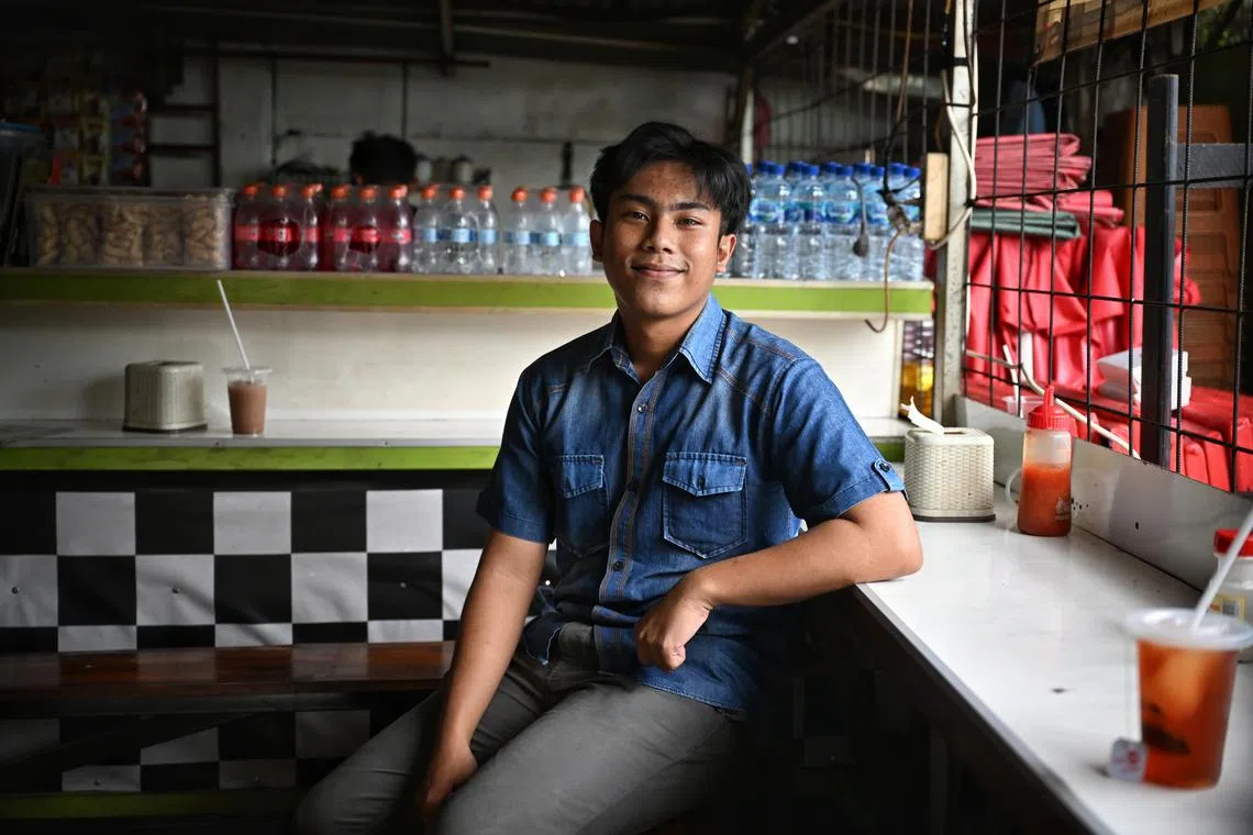 Aditya Teguh Anandar, 19, a university student, is tightening his belt to survive on his monthly scholarship stipend of 1 million rupiah.