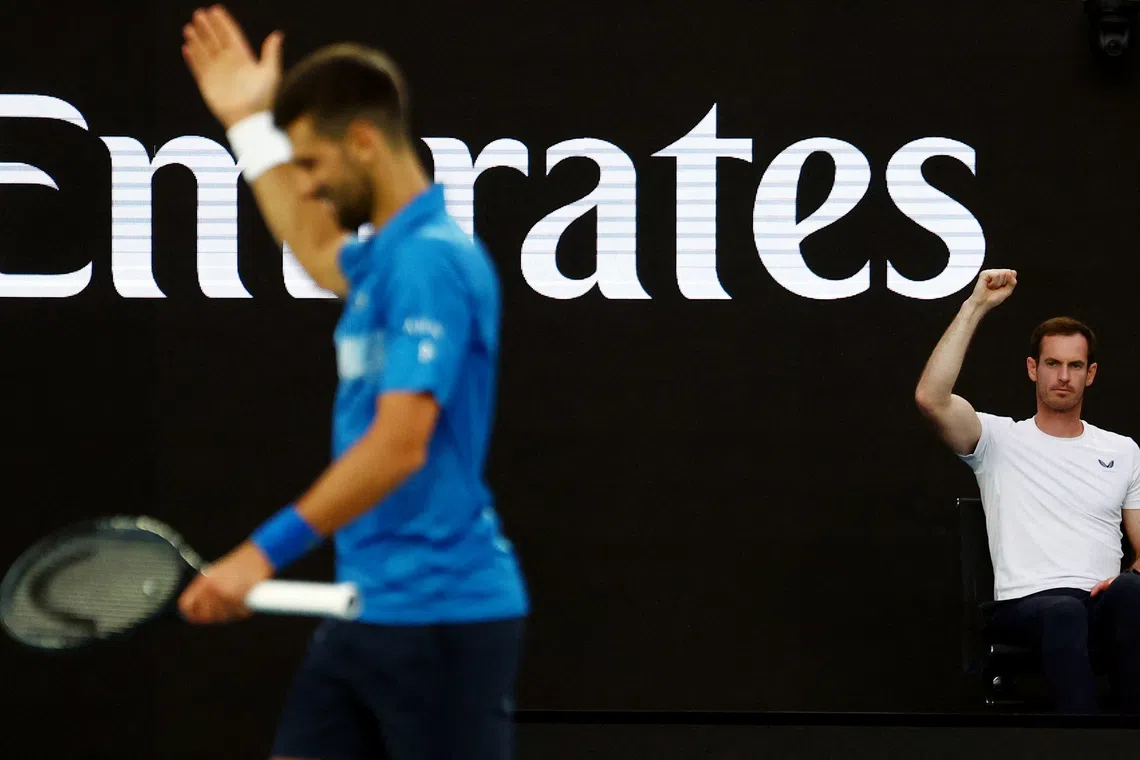 Tennis - Australian Open - Melbourne Park, Melbourne, Australia - January 19, 2025 Serbia's Novak Djokovic's coach Andy Murray is seen during his fourth round match against Czech Republic's Jiri Lehecka REUTERS/Edgar Su