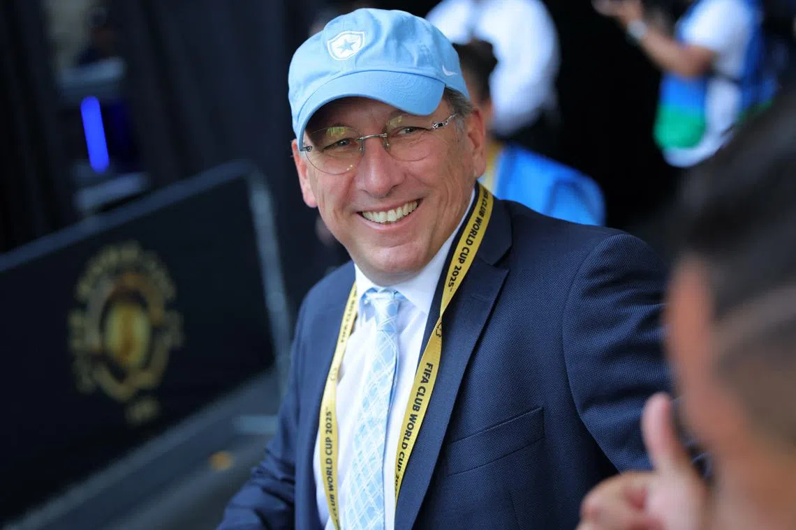 FILE PHOTO: Soccer Football - FIFA Club World Cup - Group B - Paris St Germain v Botafogo - Rose Bowl Stadium, Pasadena, California, U.S. - June 19, 2025 Botafogo owner John Textor before the match REUTERS/Daniel Cole/File Photo