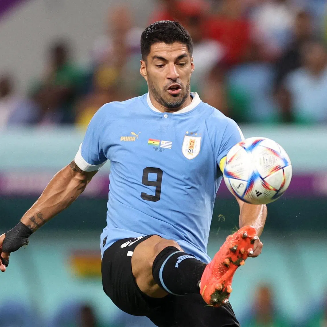 FILE PHOTO: Soccer Football - FIFA World Cup Qatar 2022 - Group H - Ghana v Uruguay - Al Janoub Stadium, Al Wakrah, Qatar - December 2, 2022 Uruguay's Luis Suarez in action REUTERS/Amr Abdallah Dalsh/File Photo