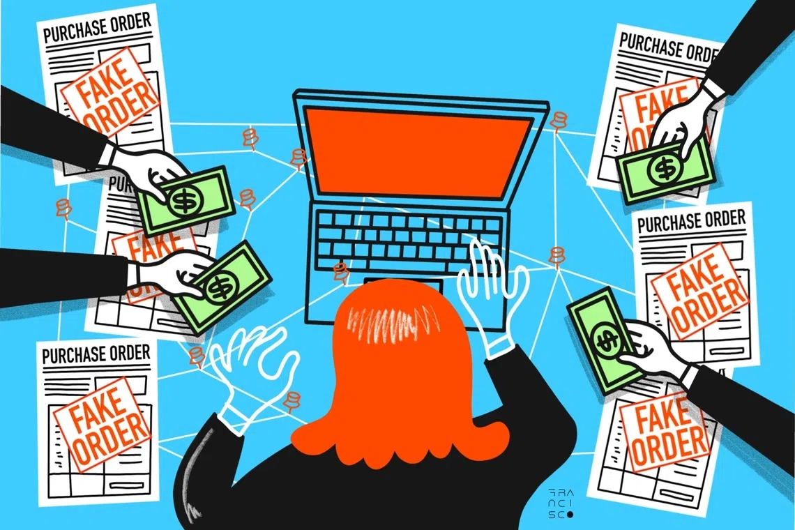 No one suspected the manager because she always booked in profits for the fake orders.