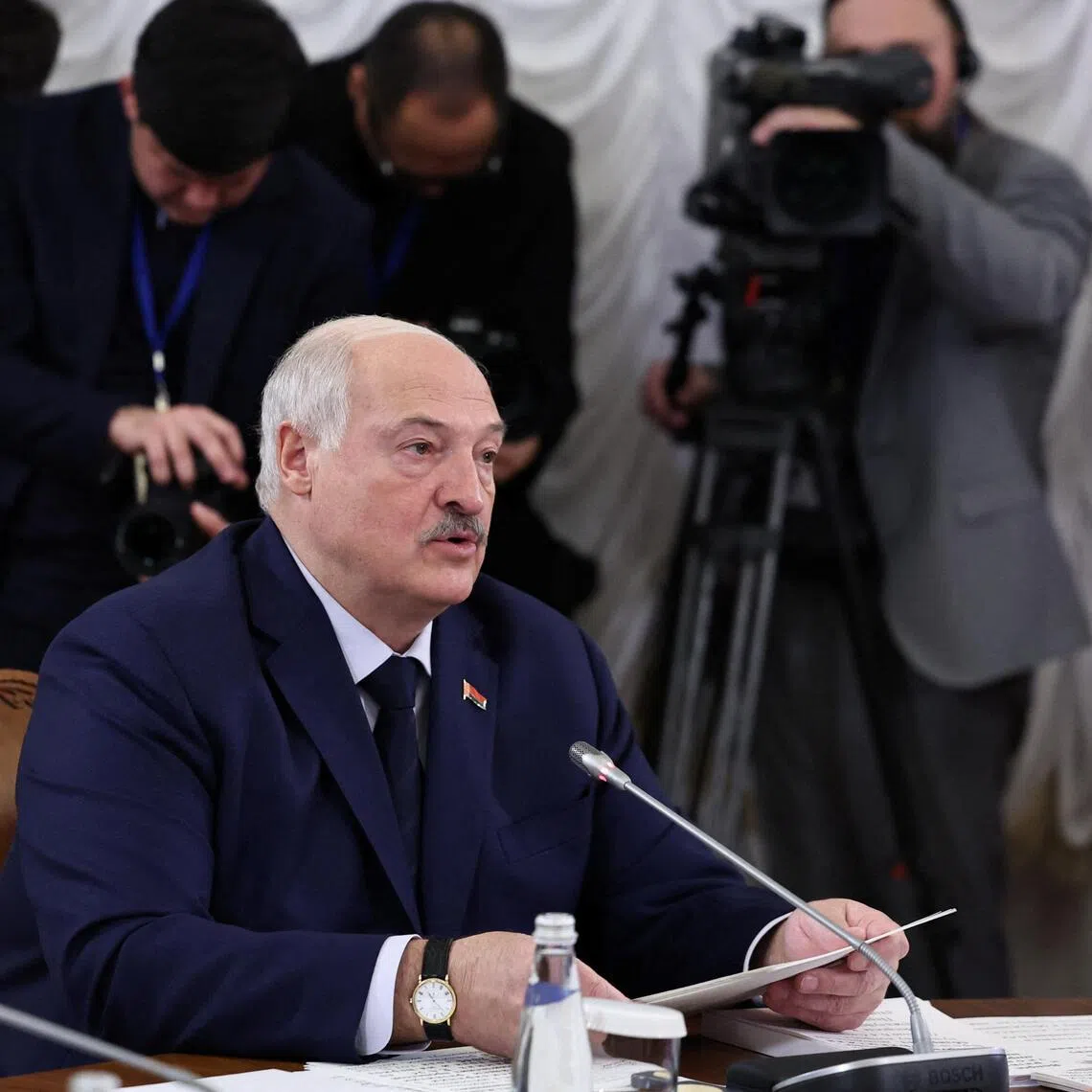 Belarusian President Alexander Lukashenko attends the summit of the Supreme Eurasian Economic Council in Saint Petersburg, Russia, December 21, 2025. Sputnik/Alexander Kazakov/Pool via REUTERS ATTENTION EDITORS - THIS IMAGE WAS PROVIDED BY A THIRD PARTY.