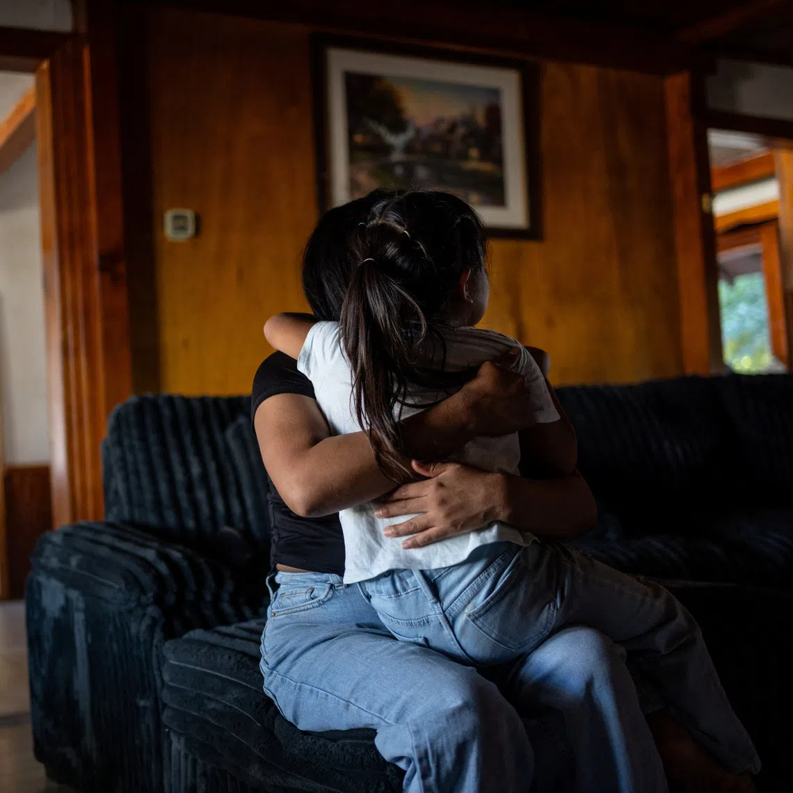 Aurora and her six-year-old daughter during an interview with Reuters in the Central Valley of California on July 23. They had been detained by the Immigration and Customs Enforcement and sent to a family detention centre in Texas.
