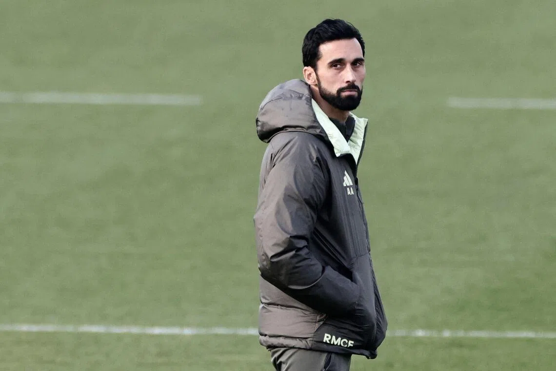 Real Madrid's new coach Alvaro Arbeloa during a training session on Jan 13.
